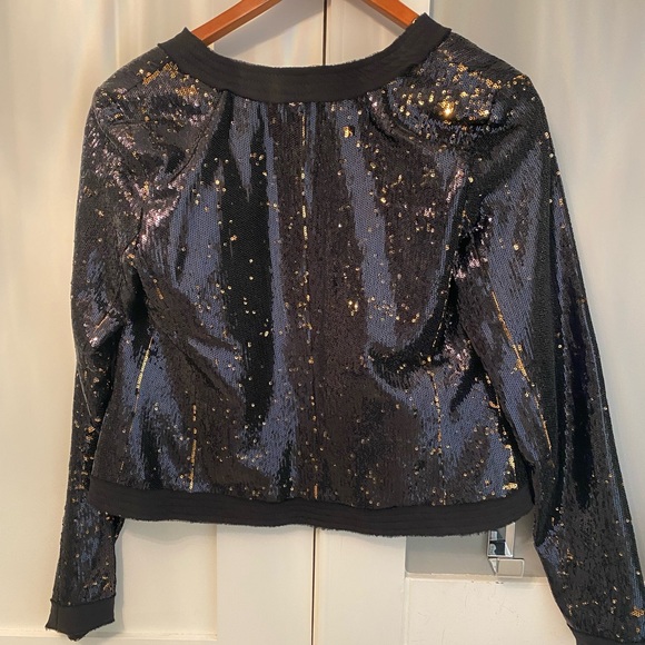 Michael Kors Cropped black sequin blazer like new 00/xs - Picture 2 of 3